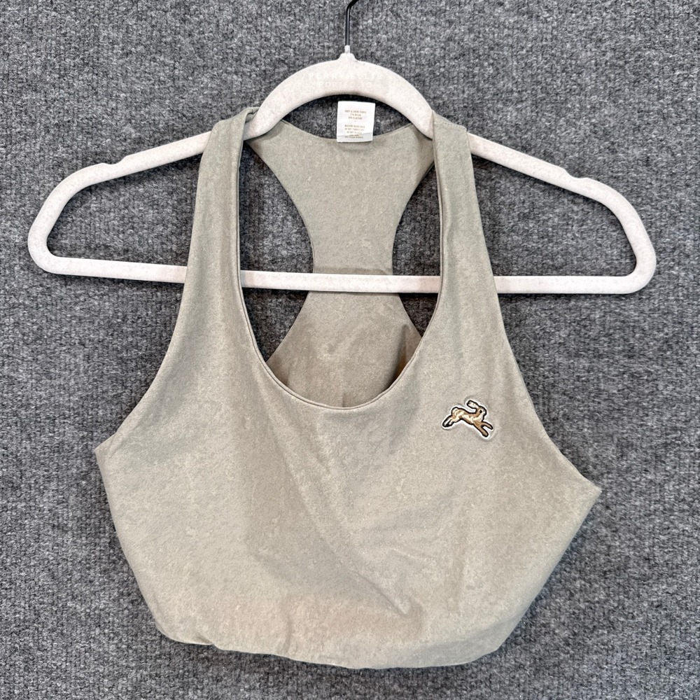 Tracksmith Sports Bra Womens Medium Gray Racerback Running Activewear Workout